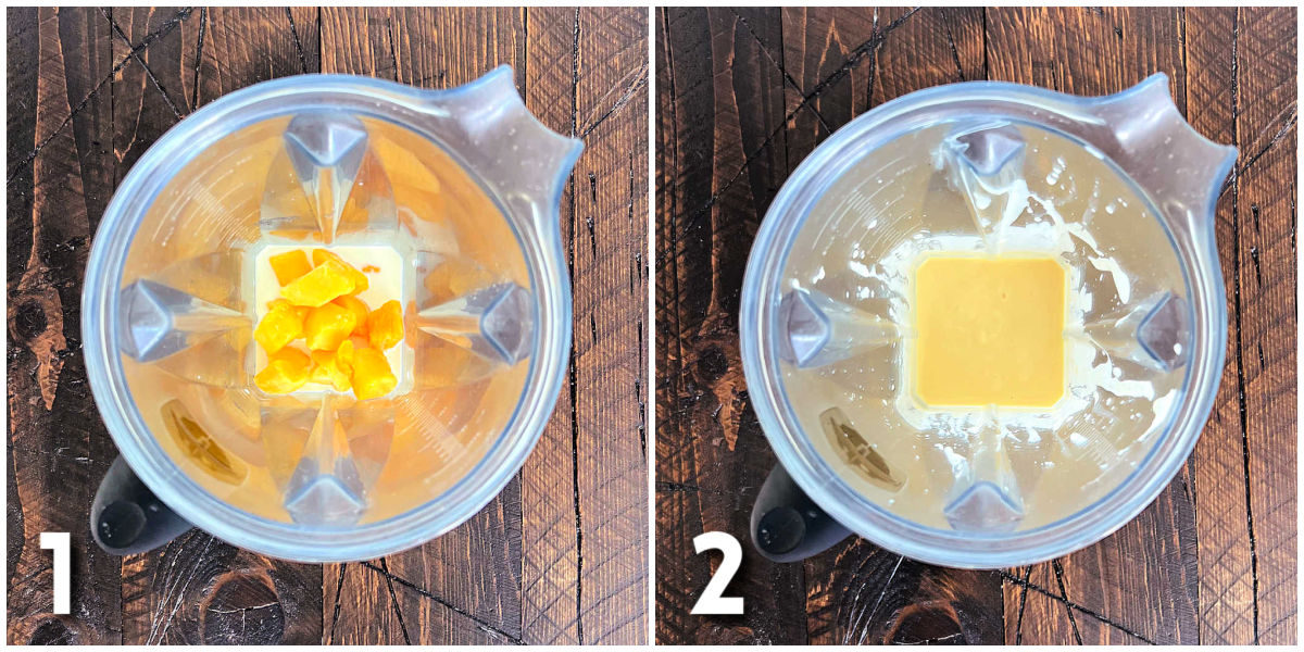 Steps for making tropical smoothie bowls.