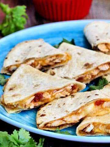 air fryer quesadillas on plate