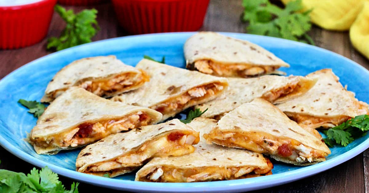 air fryer quesadillas on plate