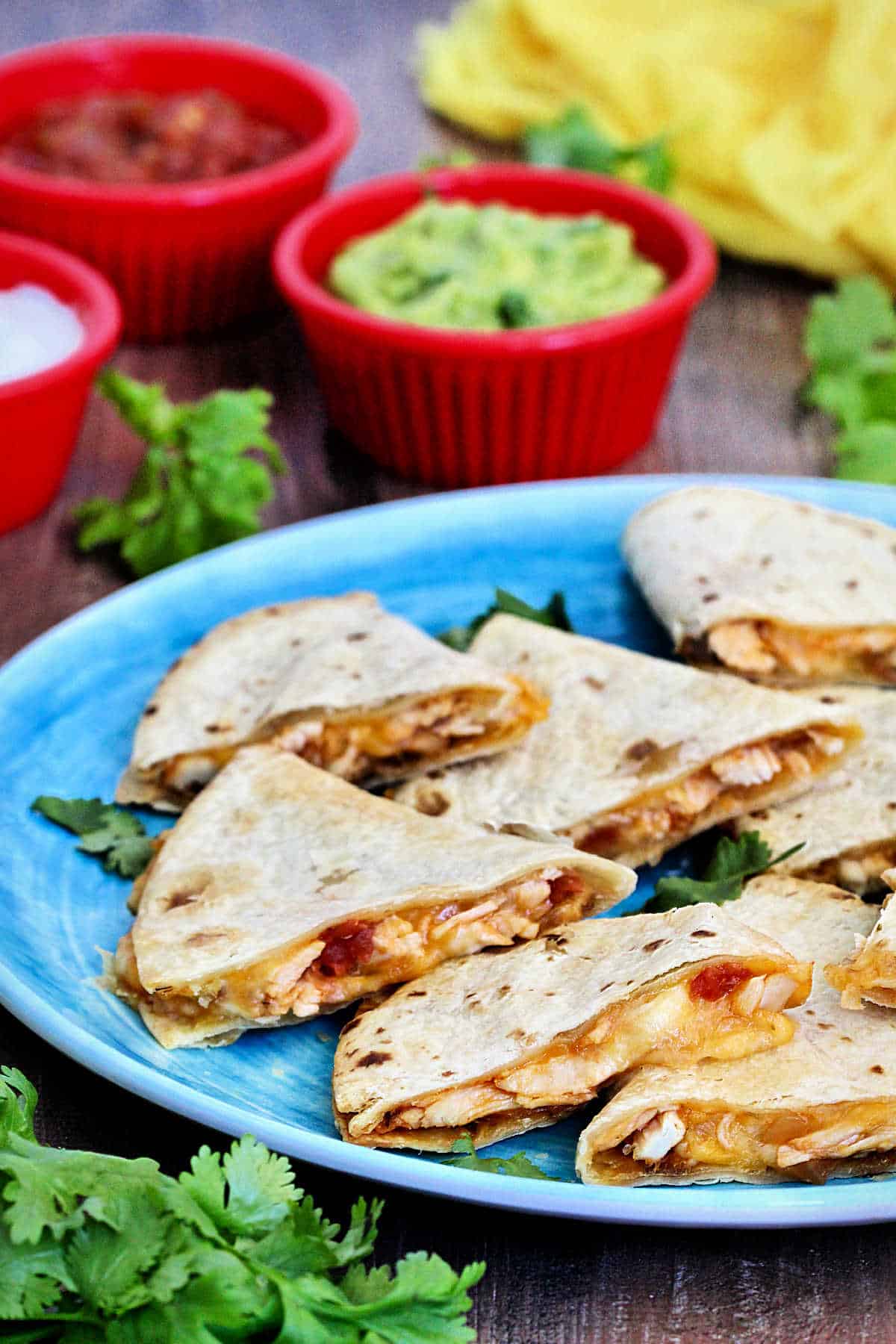 air fryer quesadillas on a plate