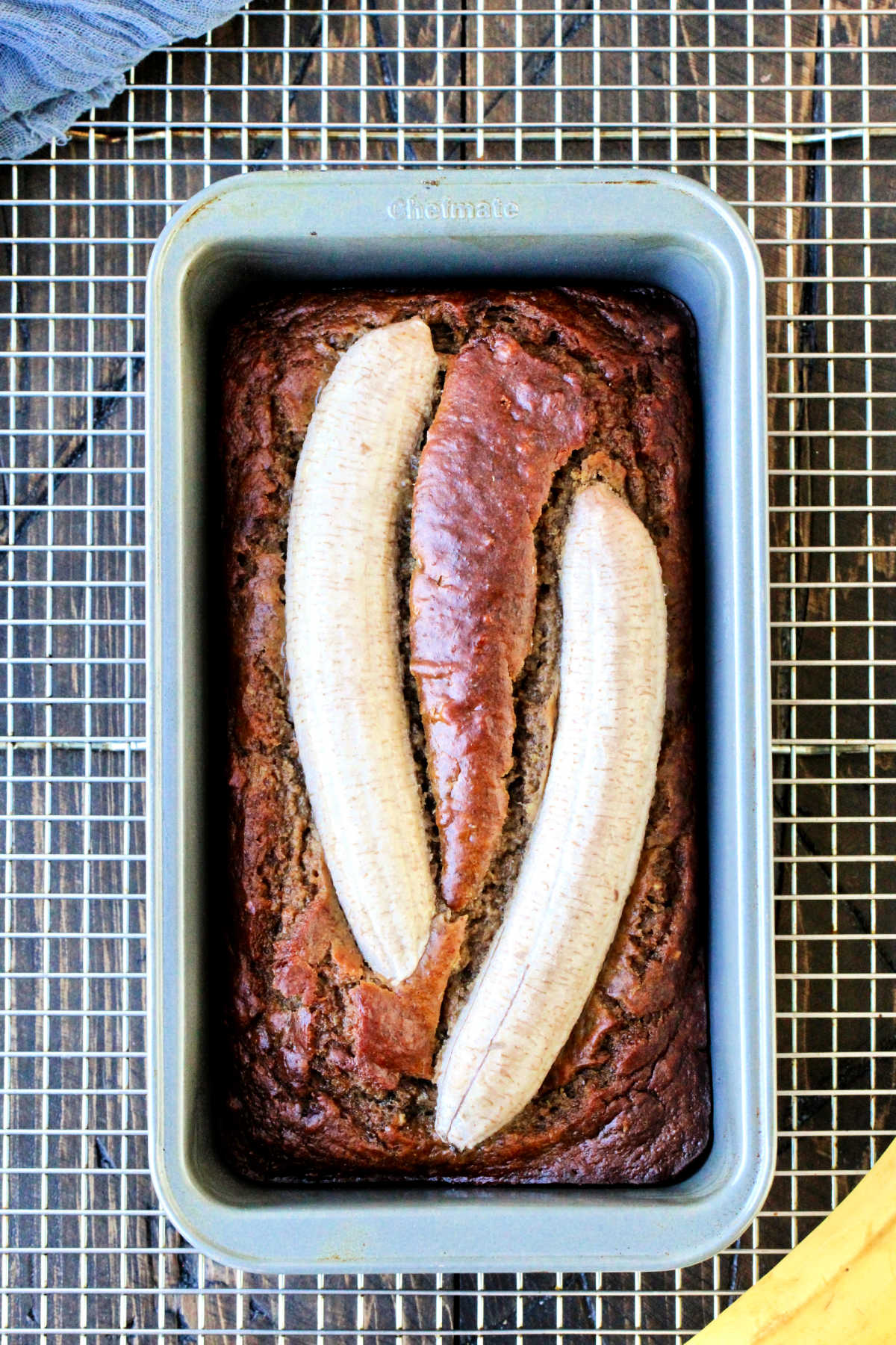 Banana flaxseed bread after baking.
