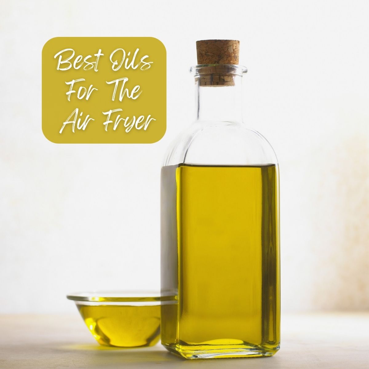 Oil in a glass bottle.