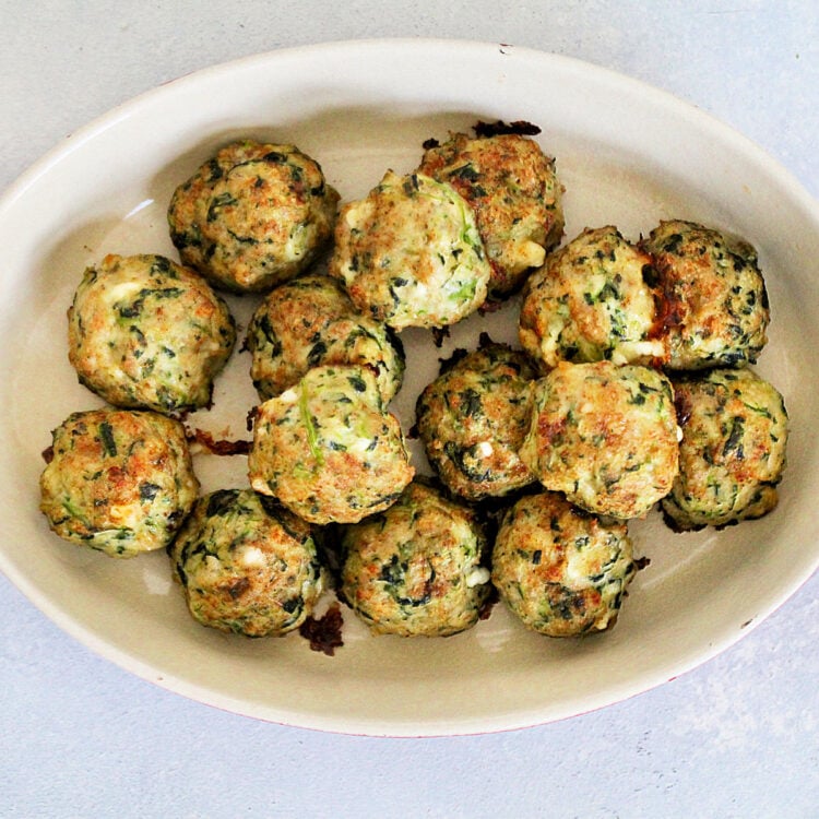 Step 5 for making Greek chicken meatballs.