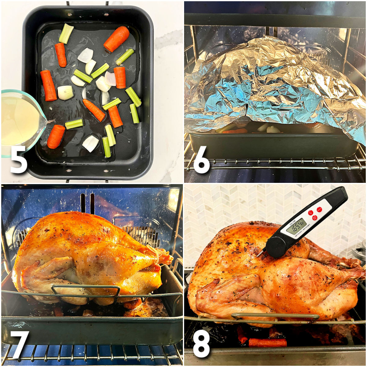 Steps for making a holiday turkey