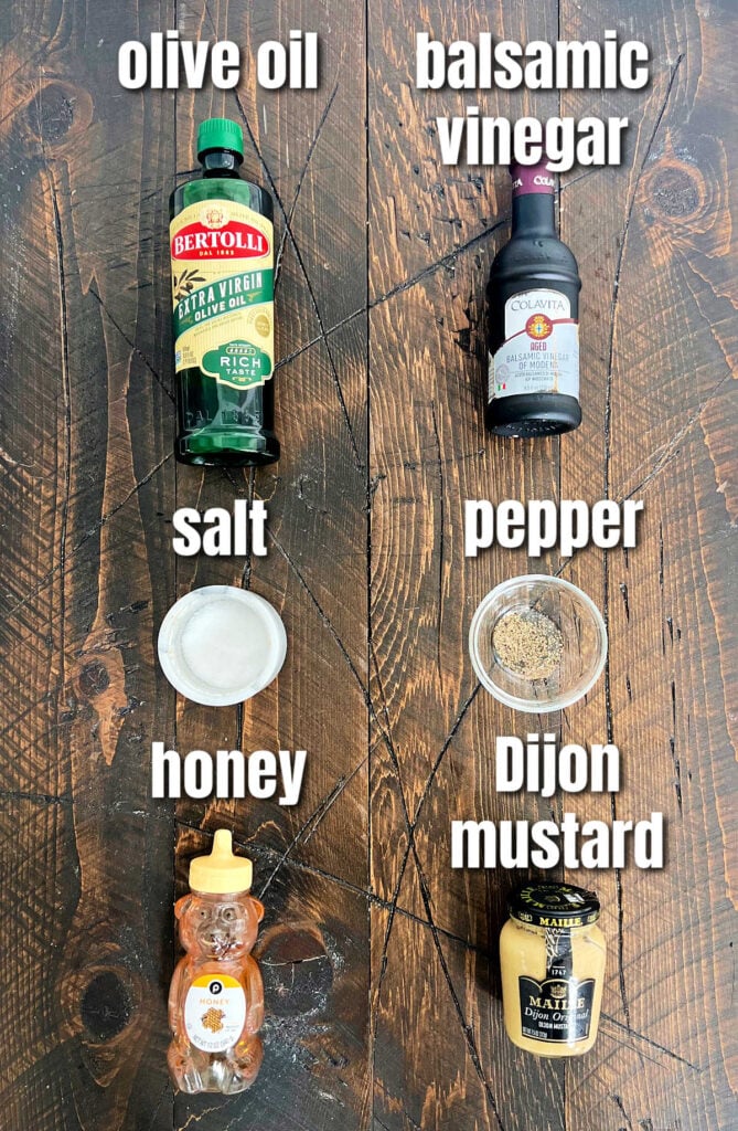 Ingredients for the dressing for harvest bowls.