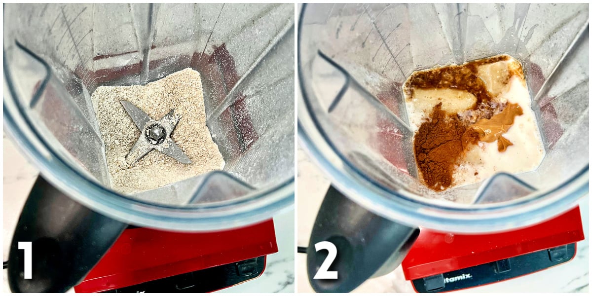 Steps for making an oatmeal smoothie.