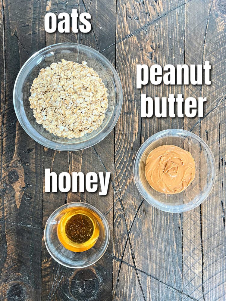 Ingredients for Oatmeal Energy Balls.