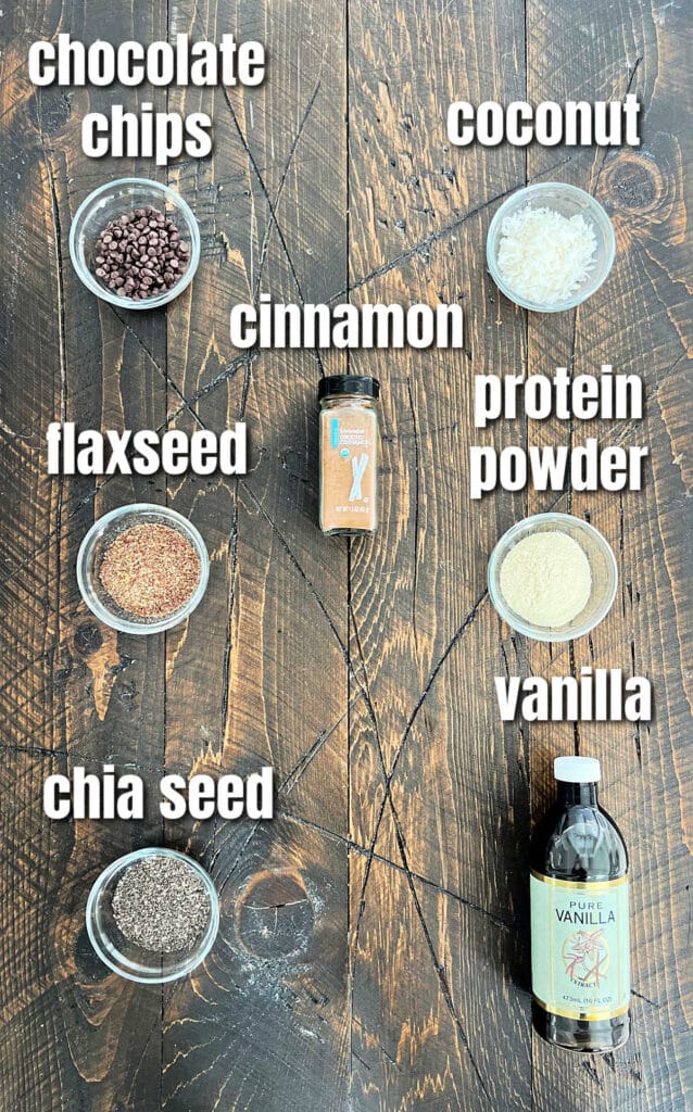 Optional toppings for Oatmeal Energy Balls.
