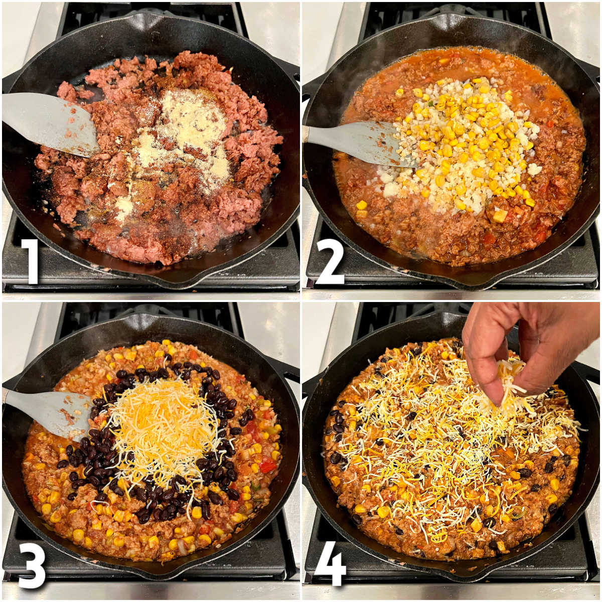 Step for making Turkey Taco Skillet.