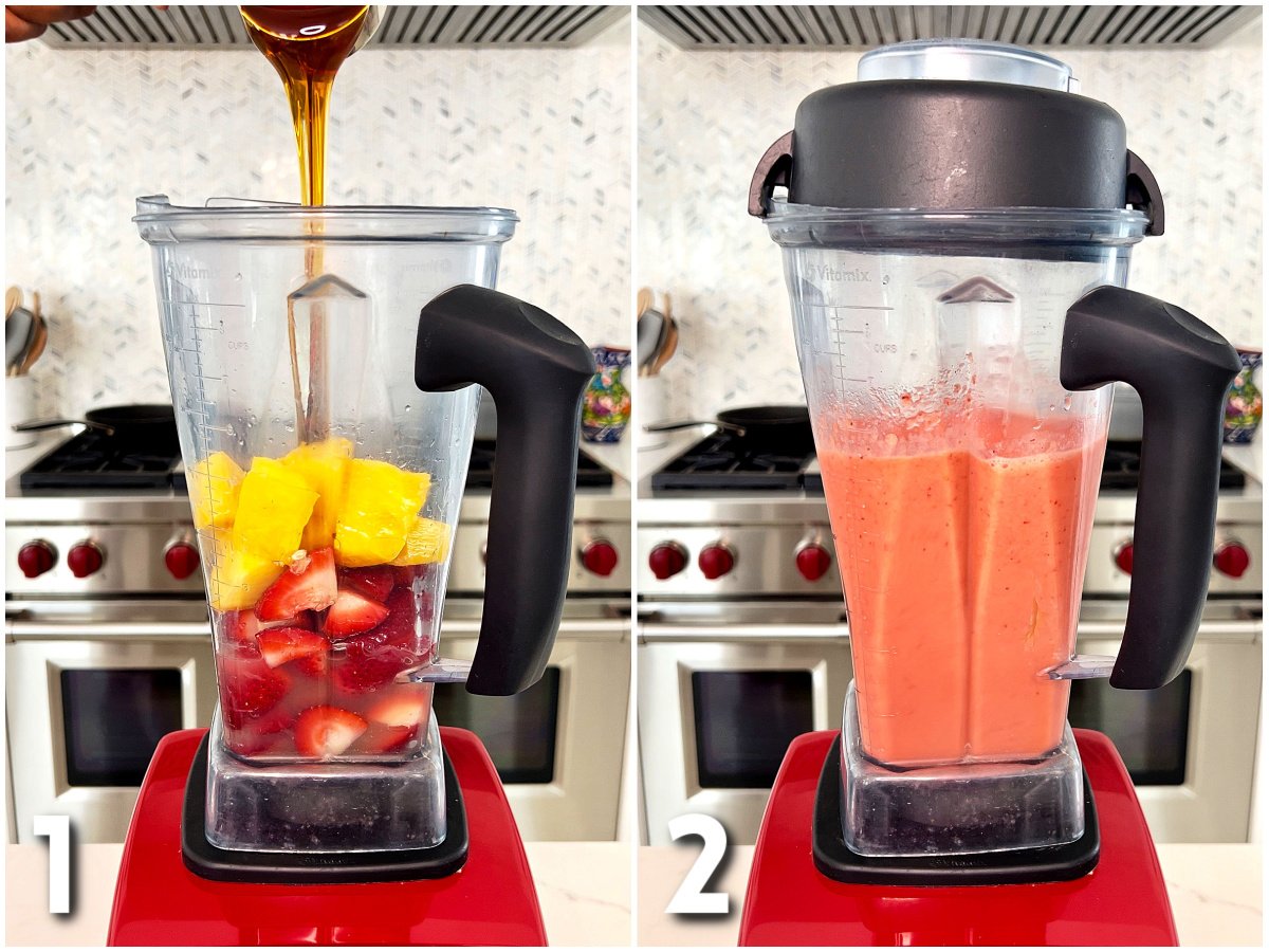 Steps for making strawberry pineapple lemonade