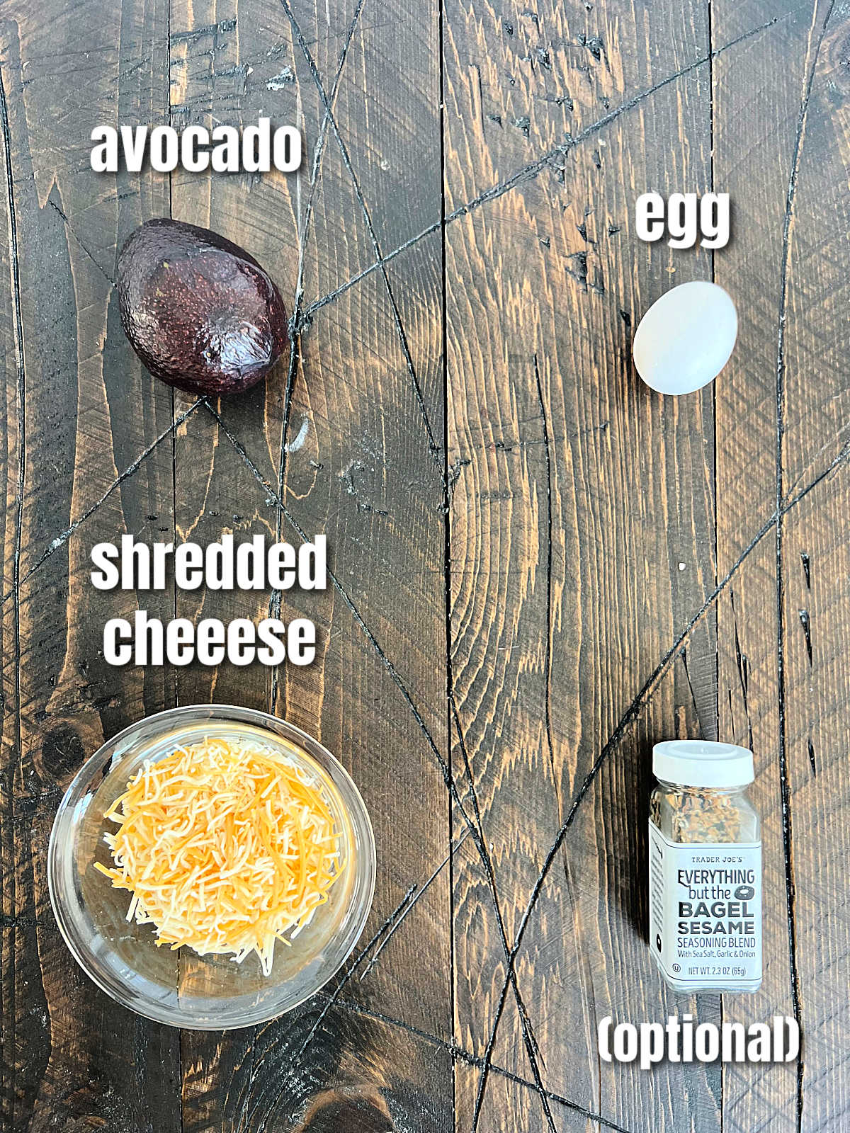 Ingredients for making 3-ingredient avocado bread.