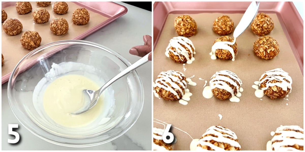 Step 5-6 for pumpkin protein balls.