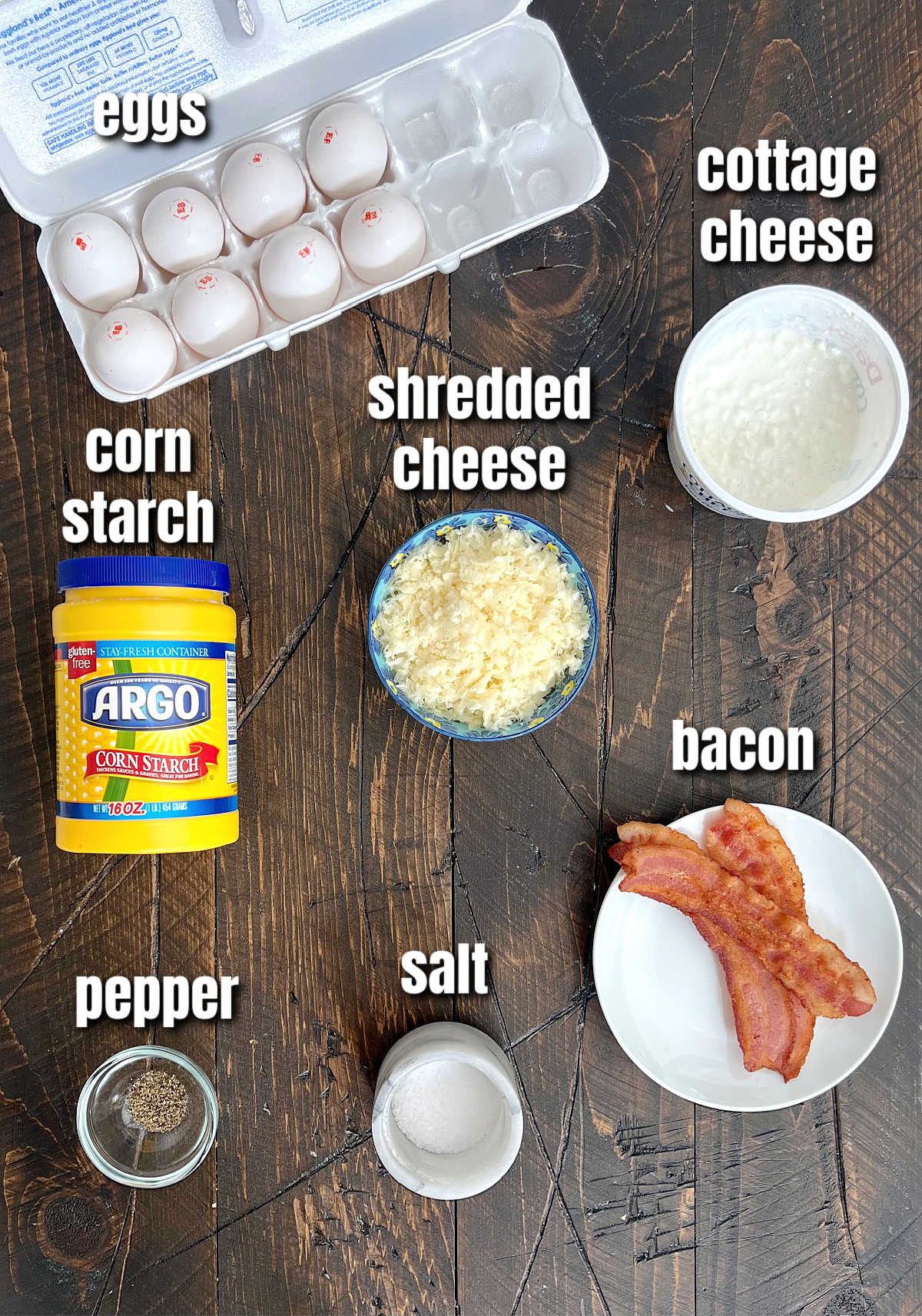Ingredients for making Starbucks copycat egg bites.